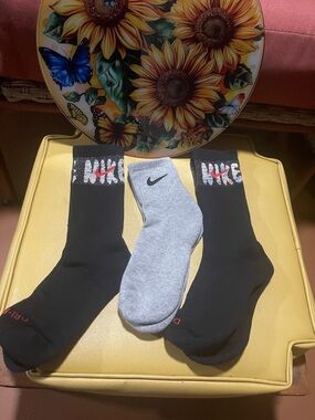 Nike Men’s 3-Pack Crew & Ankle Socks - Black & Gray
